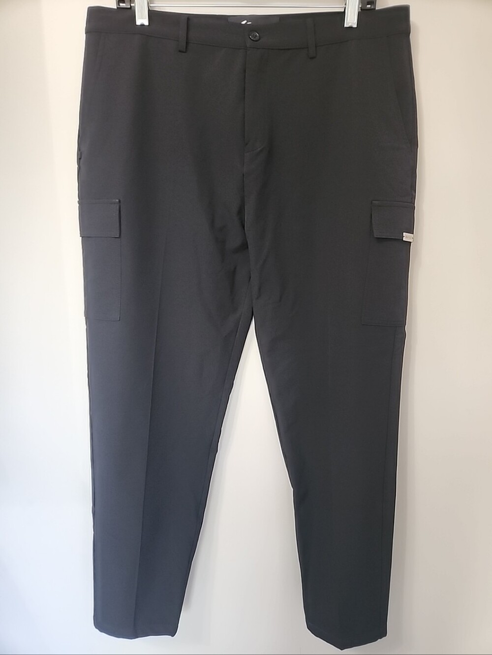 Mauvais Men’s Black Nylon Cargo Pants Slim Fit Techwear Utility Trousers 36 X 27